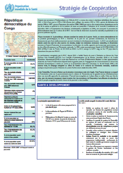  Un aperçu de la Stratégie de Coopération: Rép. Dém. du Congo